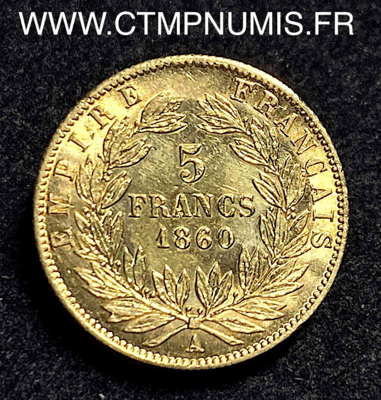 Francs Or Napoleon Iii Tete Nue A Paris Abeille Ttb Ctmp