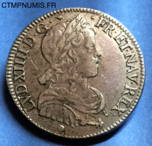 1/4 ECU LOUIS XIV  MECHE LONGUE  1649 M  TOULOUSE  TTB