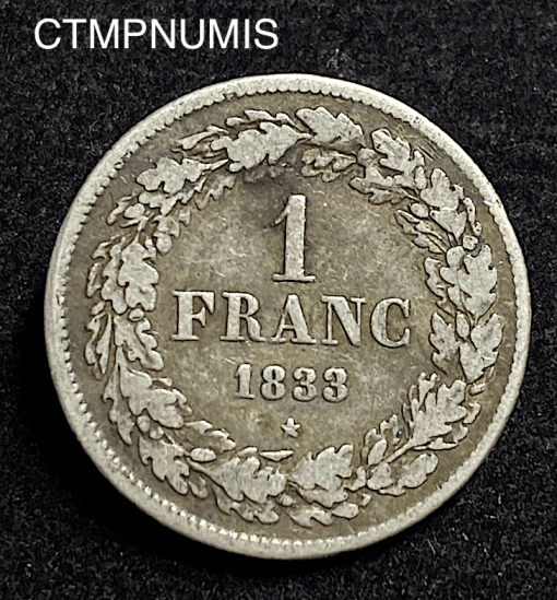 ,BELGIQUE,1,FRANC,ARGENT,1833,