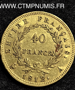 ,40,FRANCS,OR,NAPOLEON,I°,EMPIRE,1812,A,PARIS