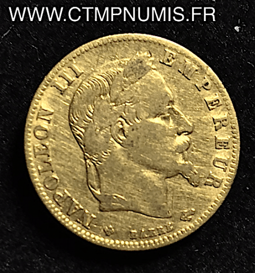 ,5,FRANCS,OR,NAPOLEON,III,1864,BB,STRASBOURG,