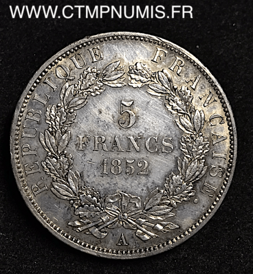 5 FRANCS ARGENT LOUIS NAPOLEON 1852 A PARIS