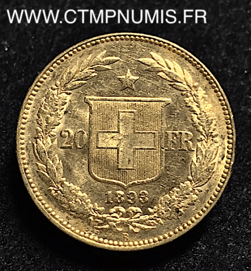 SUISSE 20 FRANCS OR HELVETIA 1893