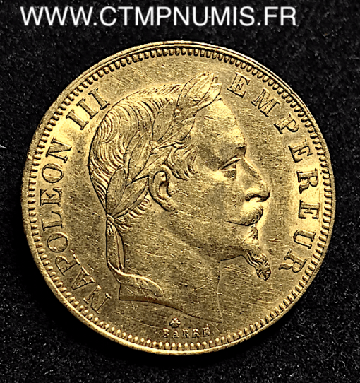 50 FRANCS OR NAPOLEON 1865 A PARIS LAUREE