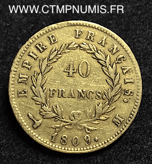 40 FRANCS OR NAPOLEON 1809 M TOULOUSE