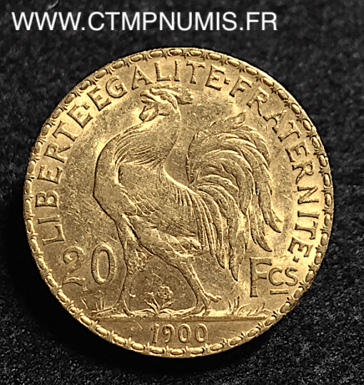 20 FRANCS  OR   COQ    1900   TTB+