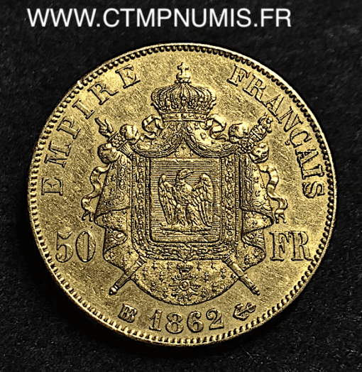 50 FRANCS OR NAPOLEON III 1862 BB STRASBOURG