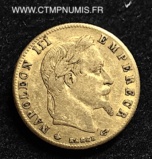 5 FRANCS OR NAPOLEON III TETE LAUREE 1862 A PARIS