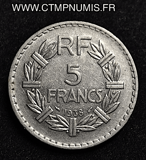 5 FRANCS LAVRILLIER NICKEL 1938