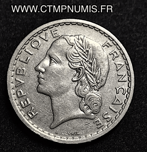 5 FRANCS LAVRILLIER NICKEL 1938