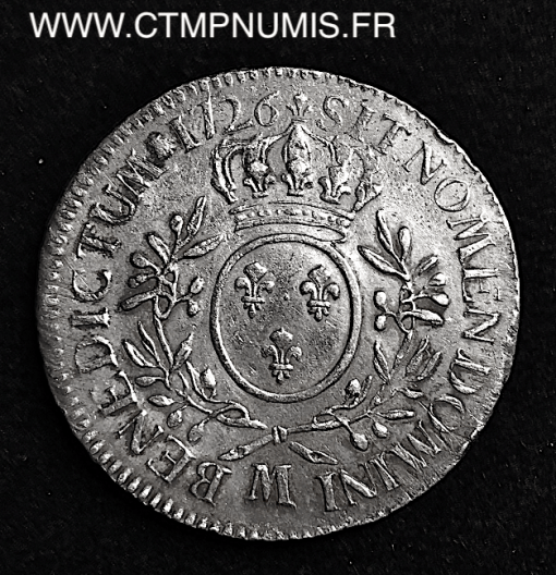 LOUIS XV ECU ARGENT 1726 M TOULOUSE