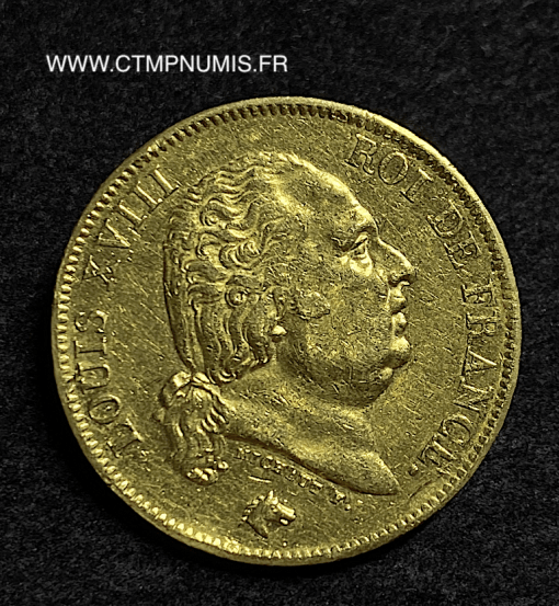 40 FRANCS OR LOUIS XVIII 1816 Q PERPIGNAN