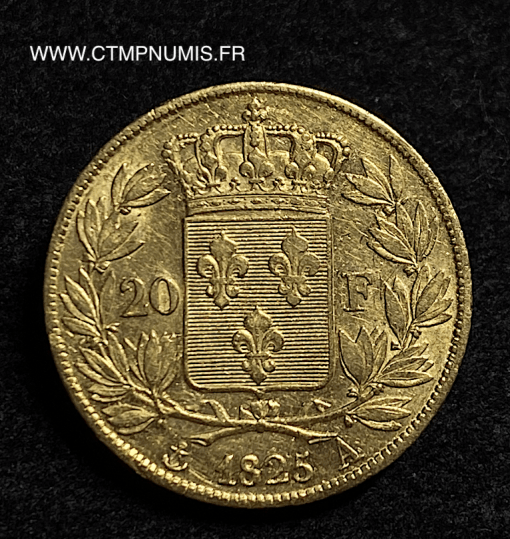 20 FRANCS OR CHARLES X 1825 A PARIS TTB