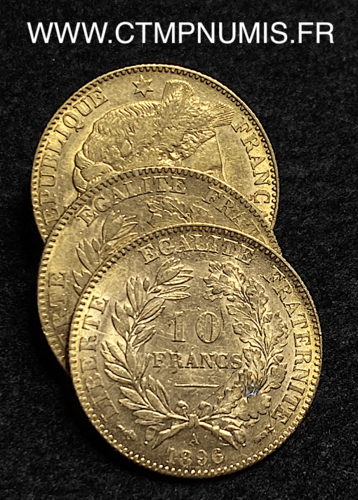 10 FRANCS OR CERES II° REPUBLIQUE 1896 A PARIS