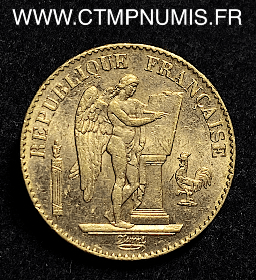 ,20,FRANCS,OR,GENIE,III°,REPUBLIQUE,1888,PARIS,