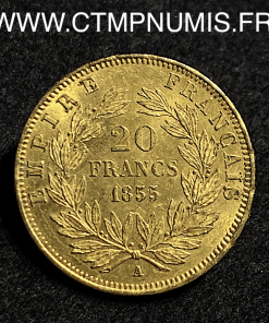 ,20,FRANCS,OR,NAPOLEON,III,1855,A,PARIS,SUP,
