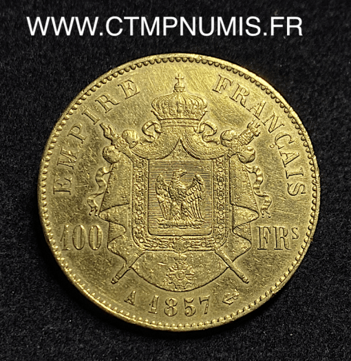 ,100,FRANCS,OR,NAPOLEON,III,1857,PARIS,