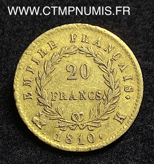 ,20,FRANCS,OR,NAPOLEON,I,1810,K,BORDEAUX,