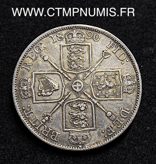 ,GRANDE,BRETAGNE,DOUBLE,FLORIN,1890,