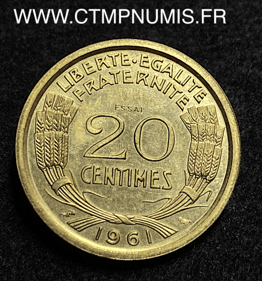 ,ESSAI,CONCOURS,20,CENTIMES,1961, COCHET,