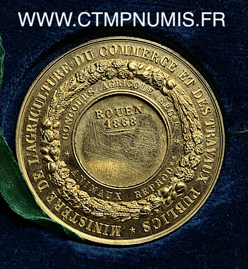 ,MEDAILLE,OR,NAPOLEON,III,ROUEN,1968,