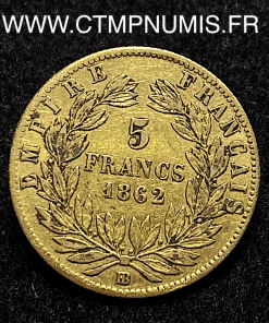 ,5,FRANCS,OR,NAPOLEON,III,1862,STRASBOURG,