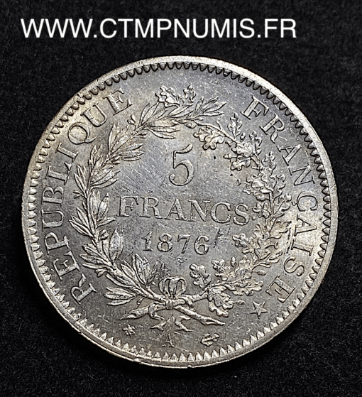 ,5,FRANCS,ARGENT,HERCULE,1876,A,PARIS,