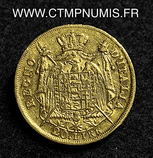 ,MONNAIE,ITALIE,20,LIRE,OR,NAPOLEON,I°,1809,M,MILAN,