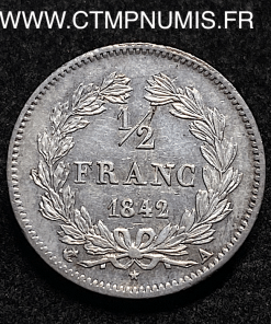 ,MONNAIE,ROYALE,LOUIS,PHILIPPE,1/2,FRANC,ARGENT,1842,PARIS,