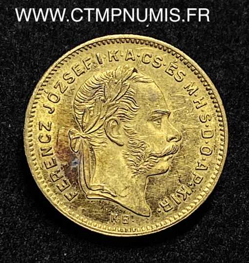 ,MONNAIE,HONGRIE,10,FRANCS,4,FORINT,OR,1874,