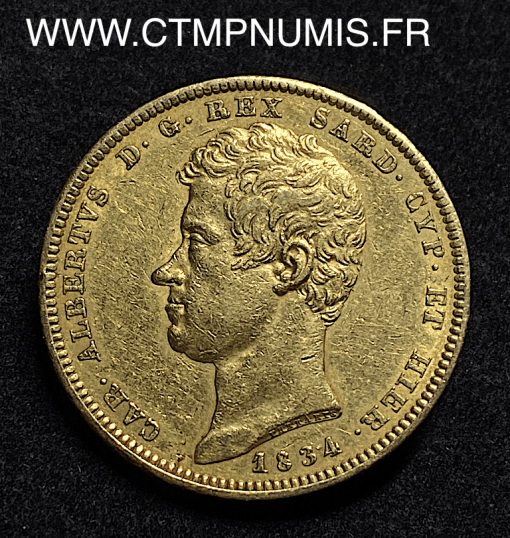 ,MONNAIE,ITALIE,SARDAIGNE,100,LIRE,OR,CHARLES,ALBERT,1834,TURIN,