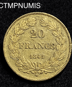 ,MONNAIE,ROYALE,LOUIS,PHILIPPE,20,FRANCS,OR,1841,