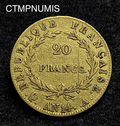 ,MONNAIE,NAPOLEON,EMPEREUR,20,FRANCS,OR,AN,14,