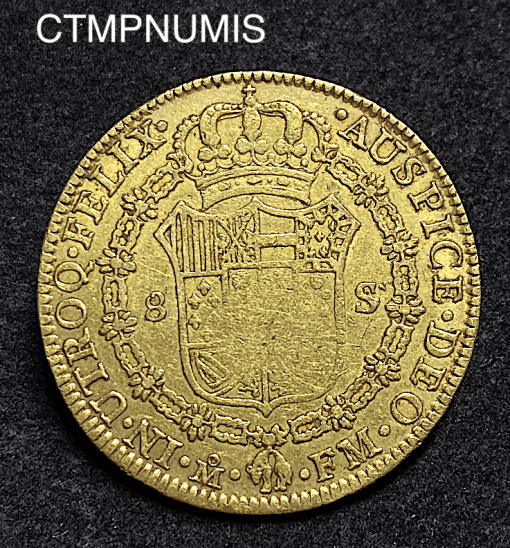 ,MONNAIE,MEXIQUE,8,ESCUDOS,OR,CHARLES,IV,1795,MEXICO,