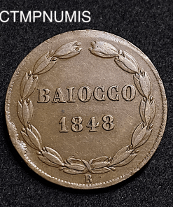 ,MONNAIE,ITALIE,VATICAN,1,BAIOCCO,1848,PIE,IX,