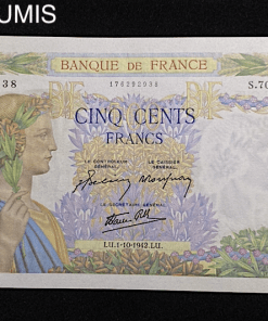 ,BILLET,FRANCAIS,500,FRANCS,LA,PAIX,1942,NEUF,