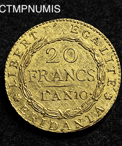 ,MONNAIE,ITALIE,20,FRANCS,OR,MARENGO,AN,10,