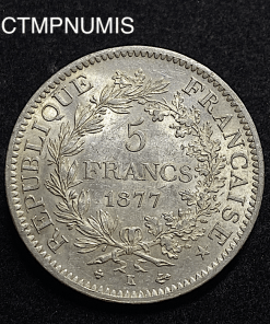 MONNAIE,FRANCAISE,5,FRANCS,ARGENT,HERCULE,1877,BORDEAUX,