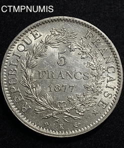 ,MONNAIE,5,FRANCS,HERCULE,1877,K,BORDEAUX,SPL,