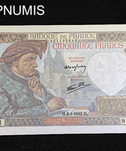 ,BILLET,50,FRANCS,JACQUES,COEUR,1942,NEUF,