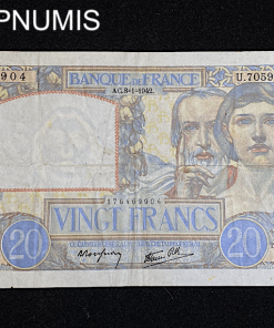 ,BILLET,20,FRANCS,SCIENCE,TRAVAIL,1942,