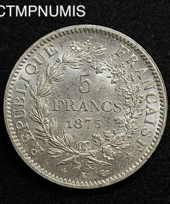 ,MONNAIE,5,FRANCS,ARGENT,HERCULE,1875,K,BORDEAUX,SPL,
