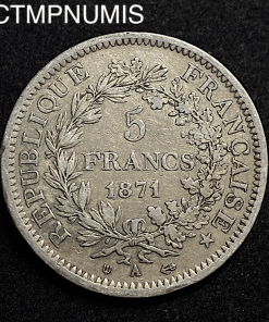 ,MONNAIE,5,FRANCS,ARGENT,HERCULE,1871,CAMELINAT,