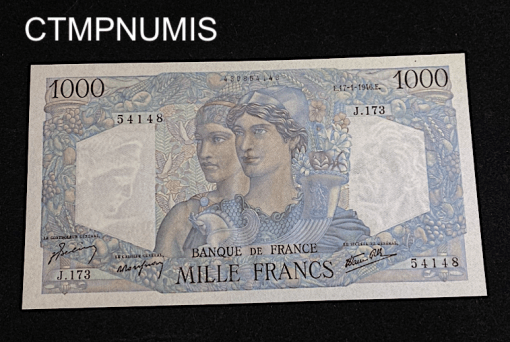 ,BILLET,1000,FRANCS,MINERVE,1946,