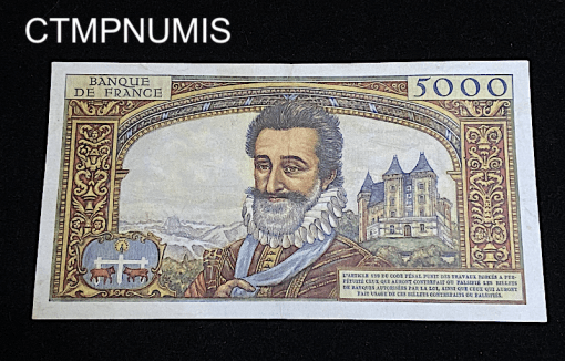 ,BILLET,5000,FRANCS,HENRI,IV,1958,