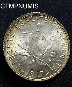 ,MONNAIE,1,FRANC,ARGENT,SEMEUSE,1917,SPL,