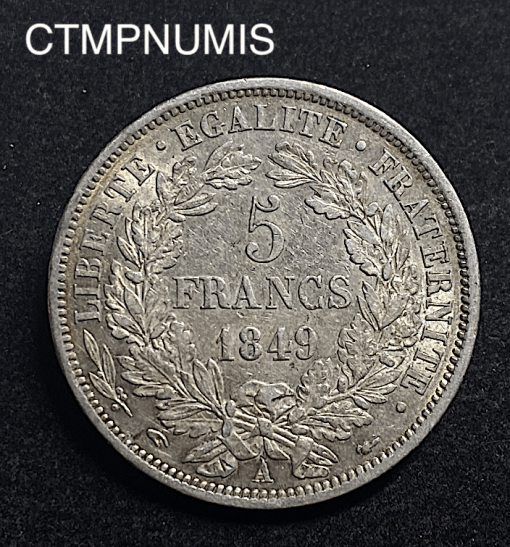 ,MONNAIE,5,FRANCS,ARGENT,CERES,1849,