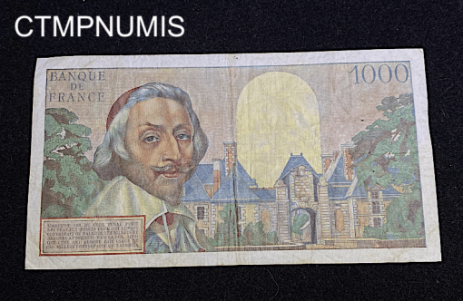 ,BILLET,10,NF,SURCHARGE,1000,FRANCS,RICHELIEU,1957,