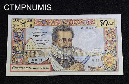 ,BILLET,50,NOUVEAUX,FRANCS,HENRI,IV,1959,SPL,