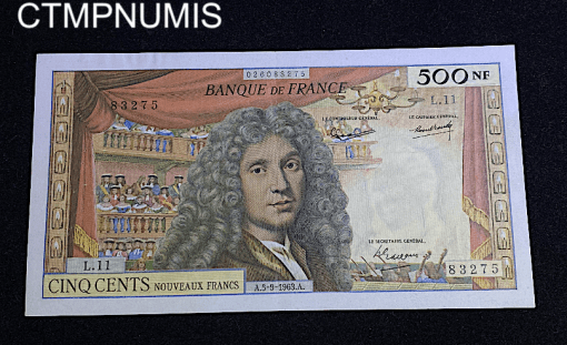 ,BILLET,500,NOUVEAUX,FRANCS,MOLIERE,1963,SUP,